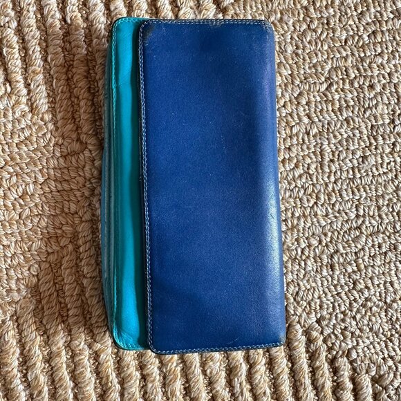 Used Wallet In Pretty Shades Of Blue And Teal - Picture 4 of 8